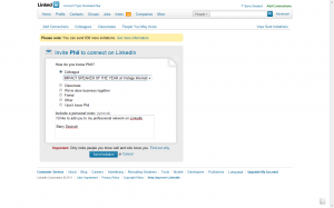Screenshot for LinkedIn Send Invite Option