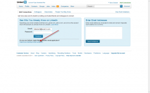 Screenshot of LinkedIn Add Connections Page